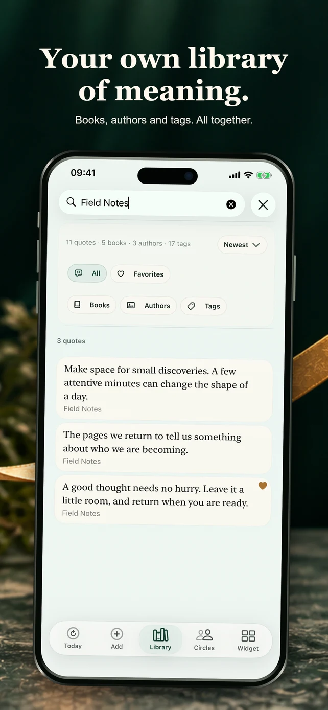 Your own library of meaning. Books, authors and tags together.